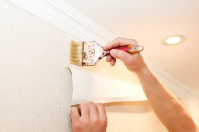 Pose de papier peint à Conat — revêtements muraux et toiles de verre